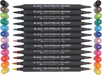 Bianyo 12 Pack Premium Water Based Double Tip Nib Sketch Pen(Multicolor)