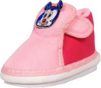 OLE BABY Boys & Girls Velcro Casual Boots(Pink)