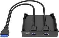 View QuantumZERO USB 3.0 3.5” Front Panel QZ-HB04 Expansion Card(Black) Laptop Accessories Price Online(QuantumZERO)