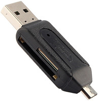 BB4 USB 2.0 + Micro USB OTG SD T-Flash Adapter for Cell Phone PC Card Reader(Black) RS.219.00