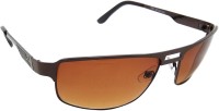FASHBLUSH Wrap-around, Wayfarer Sunglasses(For Men & Women, Brown)