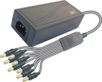 MX Power supply Input 220 AC to Output 12 Volts DC - 3 Amperes for 8 CCTV Cameras Worldwide Adaptor(Black)   Laptop Accessories  (MX)