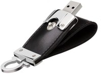 nexShop 100% Real Capacity Leather Hook Keychain USB 2.0 Flash Drive 4 GB Pen Drive(Black) (nexShop) Maharashtra Buy Online