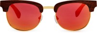 Tocca di Legno Rectangular Sunglasses(For Men & Women, Red)