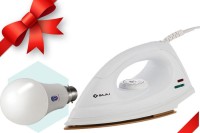 Bajaj DX7 with LED Bulb Dry Iron(White)   Home Appliances  (Bajaj)