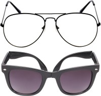 CRIBA Wayfarer, Aviator Sunglasses(For Men & Women, Clear, Grey)
