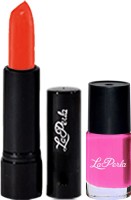 La Perla Pink Nail Paint & Crrolla Orange Lipstick(Set of 3) - Price 125 54 % Off  