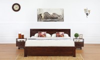 View Furnspace Florence Wooden Bed Solid Wood Queen Bed(Finish Color -  Walnut Sheesham Light) Furniture (Furnspace)