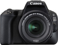 Canon EOS 200D DSLR Camera Body with Single Lens: EF-S18-55 IS STM (16 GB SD Card + Camera Bag)(Black)