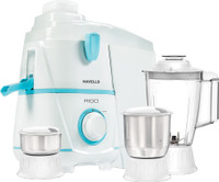 HAVELLS Rigo 500 W Juicer Mixer Grinder (3 Jars, White, Blue)