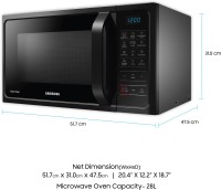 SAMSUNG 28 L Convection Microwave Oven(MC28H5023AK/TL, Black)