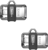 View SanDisk Ultra Dual Drive OTG 3.0 (Pack Of 2) 32 GB Pen Drive(Silver) Price Online(SanDisk)
