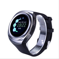 MOBILE FIT v8(silver)_Sv.2 phone Smartwatch(Black Strap, Free Size)