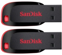 View SanDisk Cruzer Blade Usb Flash Drive (Pack Of 2) 64 Pen Drive(Red) Price Online(SanDisk)