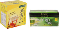 Lemor Pack of 1 Lemon flavour Instant Ice Tea (10 sachet) & 1 Pack of 25 Lemon Grass Tea Bags Box(35 Bags)