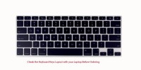 Saco Apple MGX82HN/A MacBook Pro Notebook  Laptop Keyboard Skin(Transparent, Black)   Laptop Accessories  (Saco)