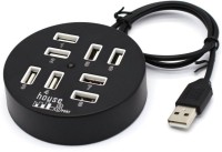 ReTrack Circular 8 Port USB 2.0 Portable Round USB Hub(Black)   Laptop Accessories  (ReTrack)