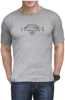 Rexel Spelax Solid, Superhero Men Round or Crew Grey T-Shirt