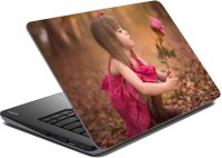 meSleep Girl With Rose Vinyl Laptop Decal 15.6   Laptop Accessories  (meSleep)