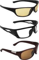 Zyaden Round Sunglasses(For Men & Women, Yellow, Clear, Brown)