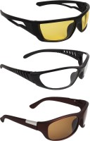 Zyaden Round Sunglasses(For Men & Women, Yellow, Clear, Brown)