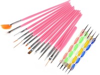 Topnail 20 Pcs Nail Art Brush and Dotting Tool Set Combo Pink Color(Pink) - Price 299 85 % Off  
