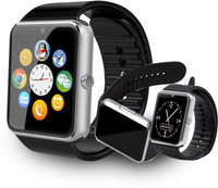 MOBILE FIT GT08.slvr_sv.351 phone Smartwatch(Black Strap, Free Size)