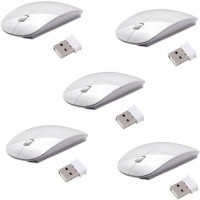 techdeal Set of 5 Ultra Slim Wireless Optical Mouse (White) Combo Set