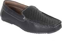 QUARKS Woven look Loafers For Men(Black)