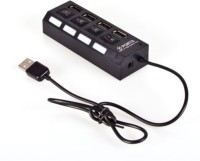 ReTrack Independent 4 Port Individual Switches With LED lights USB Hub(Black)   Laptop Accessories  (ReTrack)