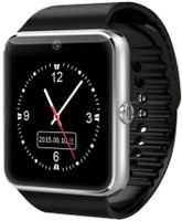 MOBILE FIT GT08.slvr_sv.451 phone Smartwatch(Black Strap, Free Size)