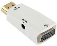 Gadget Deals Plug & Play HDMI to VGA with Audio Adapter Converter 0.2 m HDMI Adapter(Compatible with Mobile, Laptop, Tablet, Mp3, Gaming Device, Multicolor)