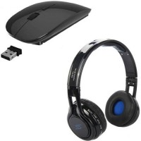 techdeal TM002 Wireless Bluetooth Headphone With Ultra Slim (Black) Combo Set