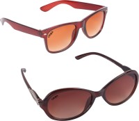 CRIBA Cat-eye, Wayfarer Sunglasses(For Men & Women, Brown)