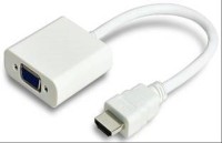 TECHON  TV-out Cable hdmi male to vga female converter adapter(White&Black, For Computer)