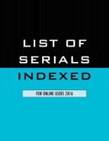 List of Serials Indexed for Online Users 2016(English, Paperback, Press Bernan)