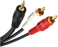 TECHON  TV-out Cable 5 Meter 2 RCA To Male 3.5mm Stereo Audio Cable (Black)(Black, For Home Theater)