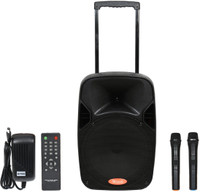 Wizzit Wizzit© Karaoke Bluetooth PA System Portable Rechargeable trolley Speaker with 2 Wireless Microphone, Remote Control, FM Radio, AUX/TF/USB, Trolley Design 12” Wizzit© Karaoke Bluetooth PA System Portable Rechargeable trolley Speaker with 2 Wireless Microphone, Remote Control, FM Radio, AUX/TF