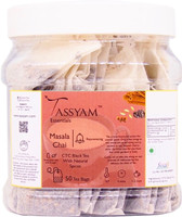 Tassyam Masala Chai | 50 Staple Free Tea Bags Spices Masala Tea Bags Box(50 Bags)