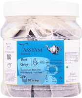 Tassyam Earl Grey | 50 Staple Free Tea Bags Bergamot Orange Tea Blend Bags Box(50 Bags)