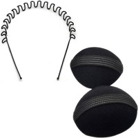 KashQueen Puff Bumpits and ZigZag Wave Band Hair Accessory Set (Black) Hair Accessory Set(Black) - Price 155 84 % Off  