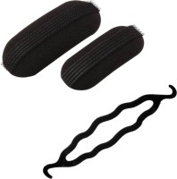 KashQueen Combo of Hair Puff Clips, Bumpits (Pair) and Hair Twist Style Donut Bun Maker (Black) Hair Accessory Set(Black) - Price 208 76 % Off  