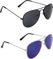 Zyaden Aviator, Aviator Sunglasses(For Men & Women, Black, Blue)