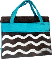 Khadi Eco Basket Stylish Unisex Jute Hand Bag Multipurpose Bag(Black, 11 inch)