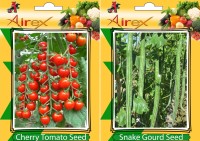 Airex Cherry Tomato and Snake Gourd Vegetables Seed + Humic Acid Fertilizer (For Growth of All Plant and Better Responce) 15 gm Humic Acid + Pack Of 30 Seeds Cherry Tomato + 10 Snake Gourd Seed(30 per packet)