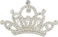 Muchmore Charming Silver Tone Crown With Crystal Stone Hair Jewellery Hair Clip(White) - Price 249 80 % Off  