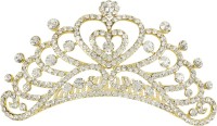 Muchmore Gorgeous Gold Tone Crown With Crystal Stone Hair Jewellery Hair Clip(White) - Price 699 80 % Off  
