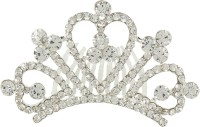 Muchmore Antique Silver Plated Crown With Crystal Stone Hair Jewellery Hair Clip(White) - Price 249 80 % Off  