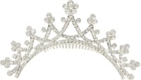 Muchmore Unique Silver Plated Crown With Crystal Stone Hair Jewellery Hair Clip(White) - Price 399 80 % Off  