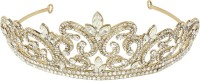Muchmore Beautiful Gold Tone Crown With Crystal Stone Hair Jewellery Hair Clip(White) - Price 799 80 % Off  